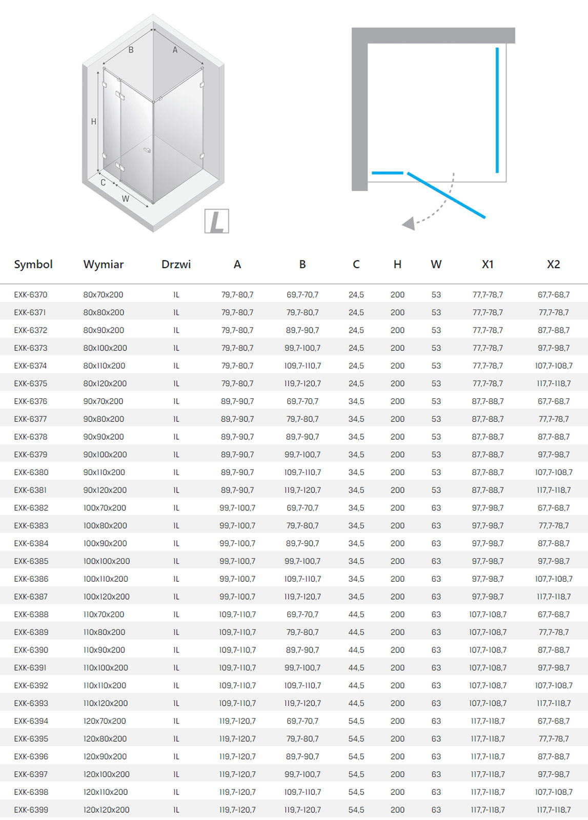New Trendy Eventa Black chrome rysunek techniczny